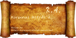 Korponai Alfréd névjegykártya